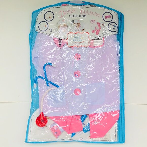 New w/Tag-Great Pretenders Pink Doctor with 6 Accessories in Garment vinyl Bag - Picture 3 of 13